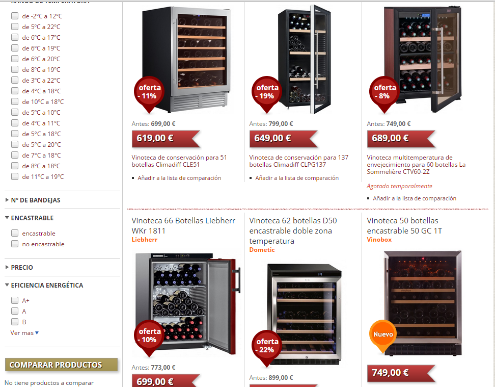 Catalogo de productos - categorías