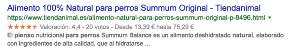 SEO de los productos