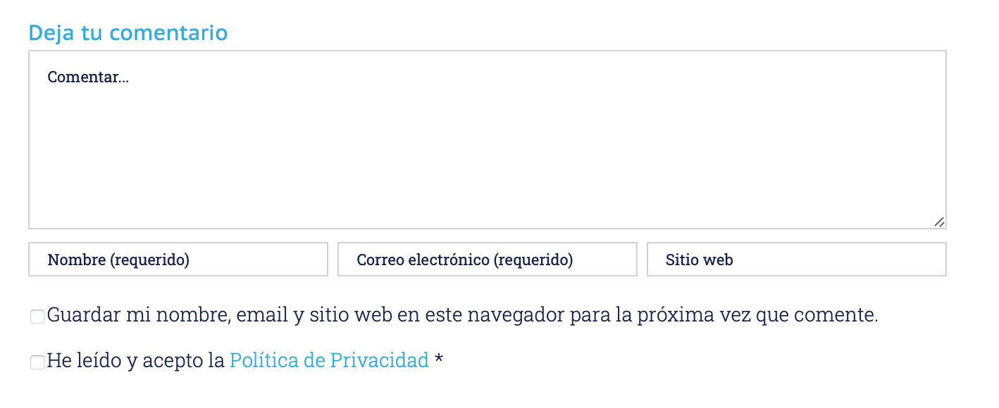 Comentarios en el blog